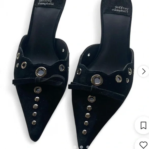 Jeffrey Campbell Black Studded Mules - Picture 1 of 4